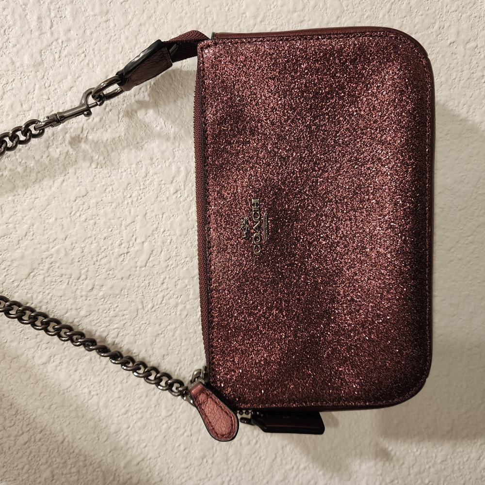 Coach Glittery Burgundy Crossbody Bag